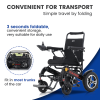 Black folding electric wheelchair.  24V / 500W 35km / h mobility scooter.  Foldable travel portable flight mobility scooter, medium-sized motorcycle