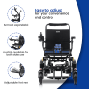 Black folding electric wheelchair.  24V / 500W 35km / h mobility scooter.  Foldable travel portable flight mobility scooter, medium-sized motorcycle