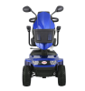 Blue seniors four-wheel mobile station wagon.  24V / 1000W mobile scooter 15 km/h folding travel portable midsize motorcycle