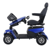 Blue seniors four-wheel mobile station wagon.  24V / 1000W mobile scooter 15 km/h folding travel portable midsize motorcycle